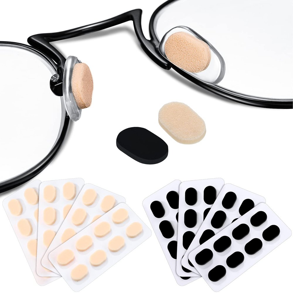 Frienda 96 Pairs Sponge Glasses Nose Pads Soft Foam Self Adhesive Nose Pads Drop Shaped Anti-slip Eyeglass Nose Pads(9 mm x 6 mm x 1.5 mm)