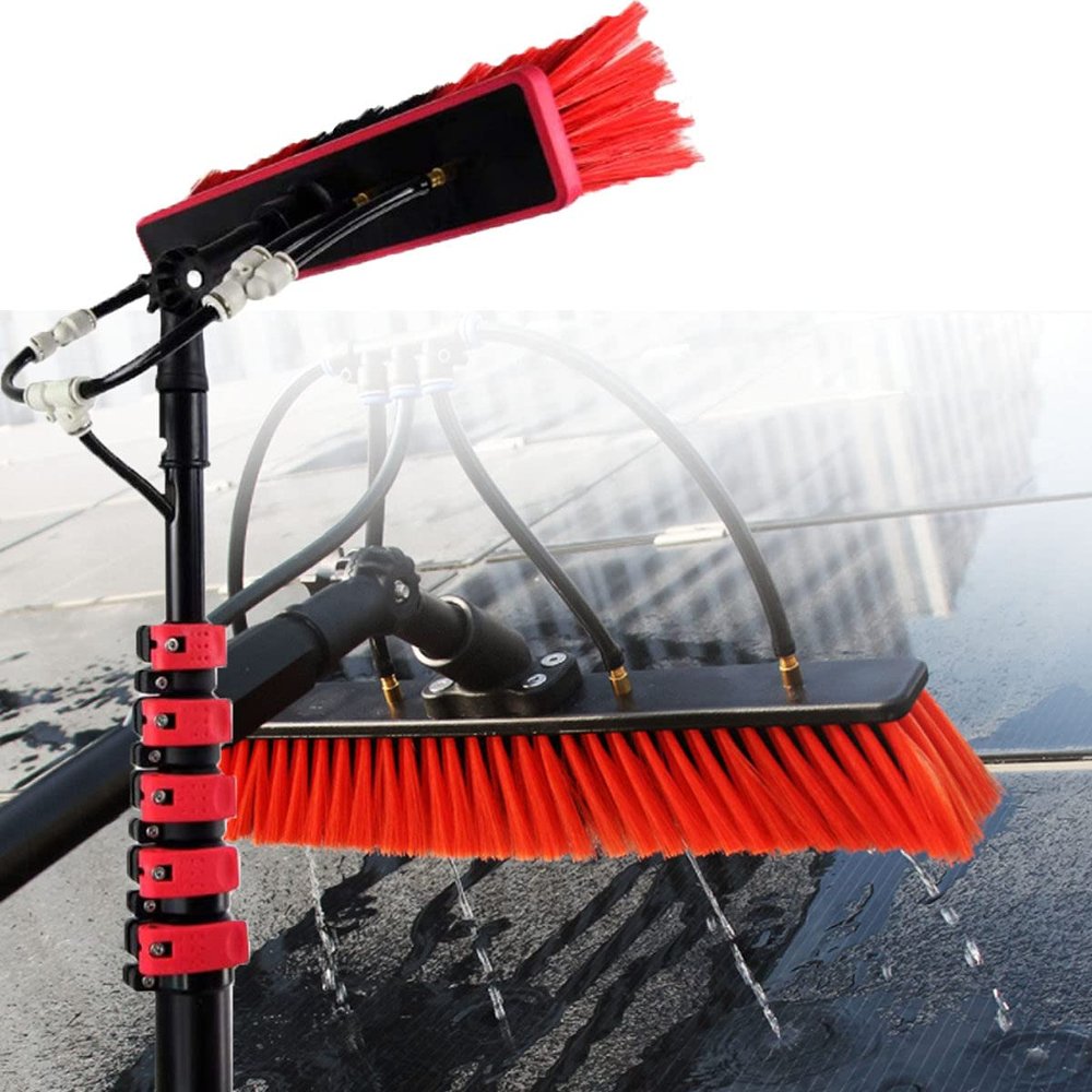 WZFANJIJ Window Cleaning Pole, Water Fed Telescopic Brush, Extendable Cleaner Conservatory Roof, Cleaning Photovoltaic and Solar Panels,36FT/11M