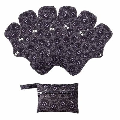 6 Pcs Reusable Washable Menstraul Pads Sanitary Pads, 4 Sizes Women Sanitary Day and Night Pads, XL