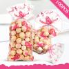 100 Pieces Breast Cancer Awareness Cellophane Treat Bags Pink Ribbon Gifts Accessories Bulk Pink out Hope Courage Love Goodie Bags with 100 Silver Twist Ties for Business Event Charity Party Supplies view 3