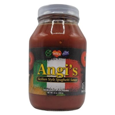 Angi's Sicilian Style Spaghetti Sauce | Gluten Free Pasta Sauce | 33 oz Jar (2)