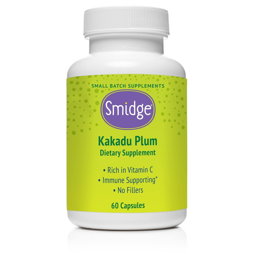 Smidge Kakadu Plum Capsules, 60 ct. Pure, Non-GMO Vitamin C from Australian Kakadu Plum. No Fillers, No Ascorbic Acid