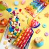 105 Pcs Rainbow Cellophane Treat Bags Bulk Rainbow Party Favor Goodie Gift Bags with Twist Ties for Candy Cookie Birthday Classroom Wedding Anniversary Baby Shower Party Supplies view 4