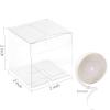 Jutieuo 100 Pack 2x2x2 Inches Clear Favor Boxes with Ribbons, Mini Transparent Cube Treat Boxes for Candy & Chocolate Bomb, Plastic Individual Macaron Packaging Box for 2 view 2