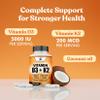 American Standard Supplements Vitamin D3 5000 IU (125mcg) Plus Vitamin K2 (MK7) 200mcg Per Capsule - Gluten Free, Non-GMO, 120 Capsules, 120 Servings, 120 Day Supply view 3