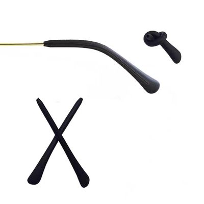BEHLINE Eyeglass Soft Silicone Temple Tips,1 Pair Anti-Slip Sunglass Ear Socks End Tips,Sport Glasses Ear Hooks, Comfort Replacement EyeglassTemple Tips Retainer for Thin Metal Eyeglass Legs (Black)