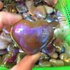 1pc Natural Quartz Crystal Stone Angeles Aura Agate Heart Shaped for Folk Crafts 50mm view 1