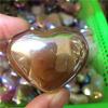 1pc Natural Quartz Crystal Stone Angeles Aura Agate Heart Shaped for Folk Crafts 50mm view 2