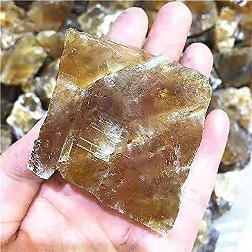 1pc Crystal Rocks Natural Quartz Yellow Iceland Spar Calcite raw Gemstones for feng Shui
