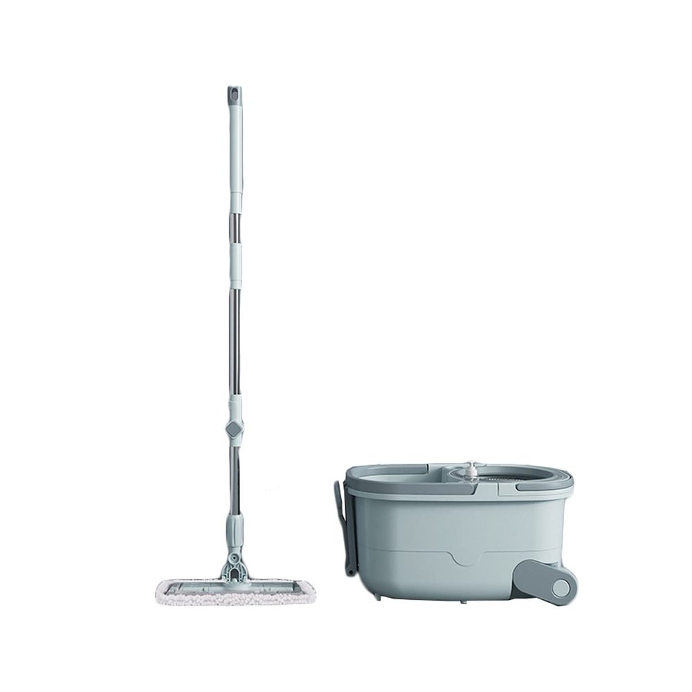 Mop With Bucket Wheel Reusable Washable Replaceable Cloth High Efficiency Spin Dehydration Portable Handle Rotation Mops (Color : A)