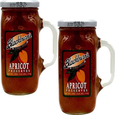 Blackburn's Fruit Preserves with Reuseable Mug, 2-Pack 18 oz. Jars (Apricot)