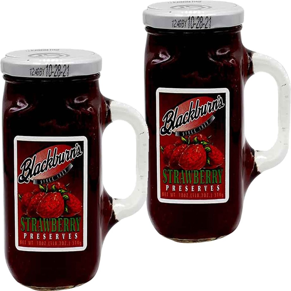 Blackburn's Fruit Preserves with Reuseable Mug, 2-Pack 18 oz. Jars (Strawberry)