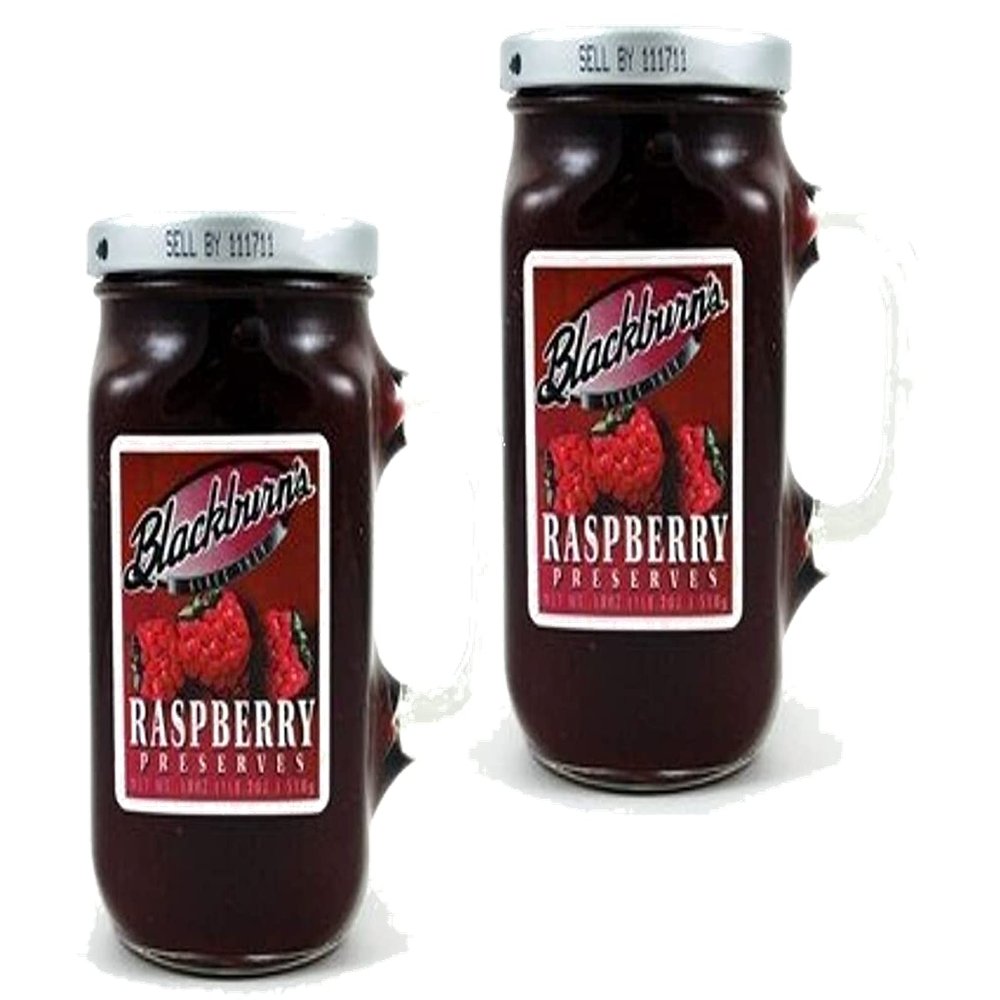 Blackburn's Fruit Preserves with Reuseable Mug, 2-Pack 18 oz. Jars (Raspberry)