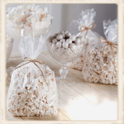 CLEAR POPCORN FAVOR BAGS 4W"x2D"x8H" Poly & Gusseted (200)
