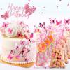 Zonon 100 Pieces Butterflies Cellophane Goody Bags Plastic Candy Treat Bags with 100 Pieces Silver Twist Ties for Butterfly Theme Baby Shower Birthday Party Dessert Decors(Pink) view 4