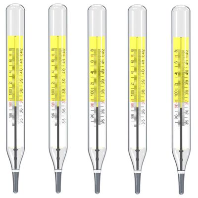 5 pcs Glass Thermometer Mercury Free Clinic Traditional Thermometer Dual Scale C&F 5PK
