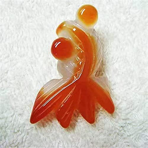 1pc Mineral Crystals Carving red Agate Fish Folk Crafts for Home Decoration 40mm