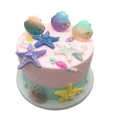 12pcs Sea Creatures Sea Shells Star Conch Cake Topper for Birthday Party Baby Shower Wedding Cake Decorations