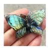 1pc Natural Blue Hand Carved Polished Crystal Stone Labradorite Butterfly for Gift 2inch view 1