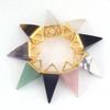 Natural Gem Stone Pyramid Pendulum Pendant Crystal Quartz Onyx Necklaces Suspension for Women Men-Black Agates Small view 3