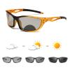 COTIA Men's Outdoor Driving Sports Photochromic Bifocal Reading Glasses Cycling Classic Reader Magnification Presbyopic Eyeglasses (tea, 3.75) view 3