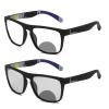 COTIA Transition Photochromic Bifocal Reading Glasses for Mens and Womens, Square Sports Sunglasses Readers 0~+4.00 (black, 1.5) view 1