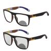 COTIA Transition Photochromic Bifocal Reading Glasses for Mens and Womens, Square Sports Sunglasses Readers 0~+4.00 (tea, 1.25) view 1