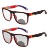 COTIA Transition Photochromic Bifocal Reading Glasses for Mens and Womens, Square Sports Sunglasses Readers 0~+4.00 (red, 1.5) view 1