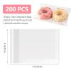 Docvania Clear Resealable Cellophane Bags 6 X 6 Inch Self Sealing Cellophane Bags, 200Pcs Cookie Bag with Seal Packaging Treat Bag for Wrapping Bread, Soaps, Candies and Party Favors view 2