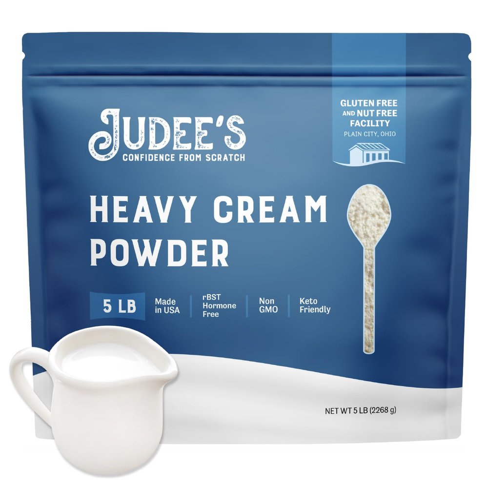 Judee's Gluten Free Heavy Cream Powder - Keto-Friendly Powdered Coffee Creamer - Shelf-Stable Powdered Creamer for Sauces & Soups - Whippable Mix for Fresh Whipped Cream - 5 Pound - Pack of 1