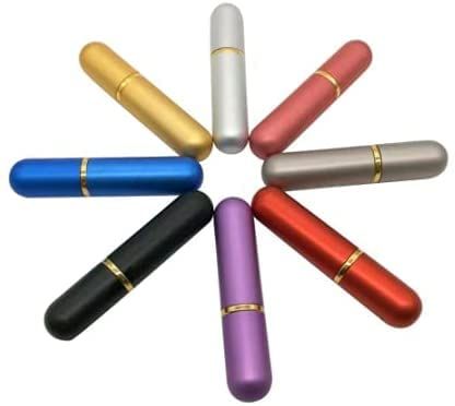 8 PCS Aluminum Essential Oil Nasal Inhaler Tubes Multicolor Empty Personal Refillable Portable Essential Oil Nasal Inhalers with 8 Cotton Wicks