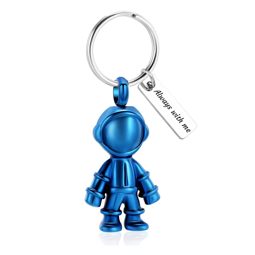 Yinplsmemory Cremation Jewelry Astronaut Urn Keychain for Ashes Keepsake Memorial Jewelry for Men Dad Brother Memorial Gift