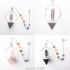 Natural Amethysts Rose Quartzs Onyx Clear Crystal Faceted Cone Chain Dowsing Chakra Pendulum with Chain 1PCS-Amethyst view 2