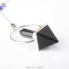 Natural Amethysts Rose Quartzs Onyx Clear Crystal Faceted Cone Chain Dowsing Chakra Pendulum with Chain 1PCS-Amethyst view 4