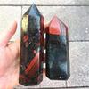 1pc Natural Crystal Handicraft Towers Handicraft Blood Stone Wand Point for Decoration 600-700g view 2