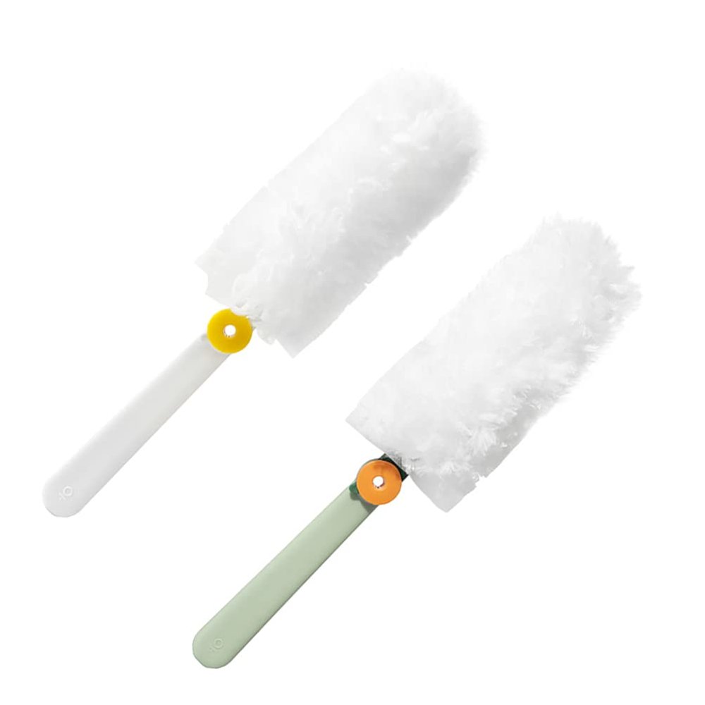 2pcs Household Cleaning Tools Dust Collectors Microfiber Heads Flexible Rotation Dusters for Ceilings Blinds Bookshelves Remarkable Dust Absorption Lightweight Easy to Use