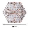 Elegant Disposable Dinnerware - Arctic Collection, Hexagon Dinner Plates, Rose Gold view 2