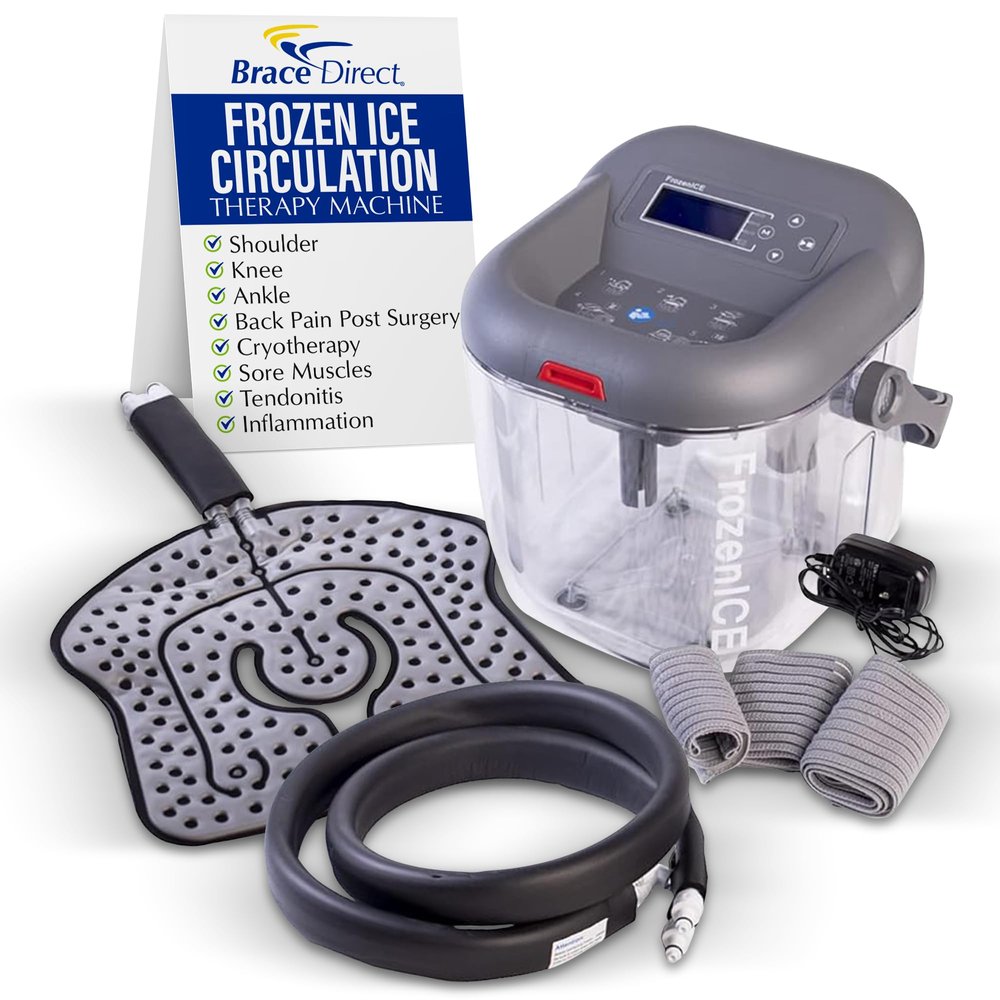 Brace Direct FrozenIce Cold Therapy Machine with Universal Pad  Circulating Water System for Knee, Shoulder, Hip, Ankle, Back  Cryotherapy for Post Surgery, Pain, Swelling