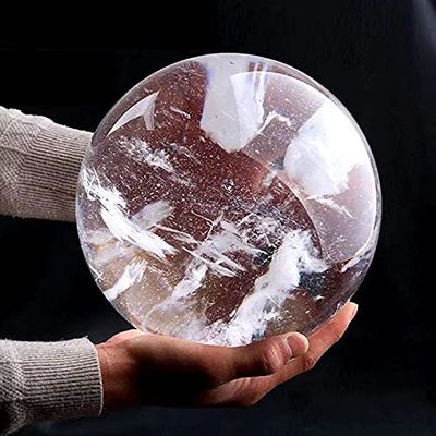 1pc White Smelting Stone Big feng Shui Clear Quartz Crystal Ball for Decoration 200mm
