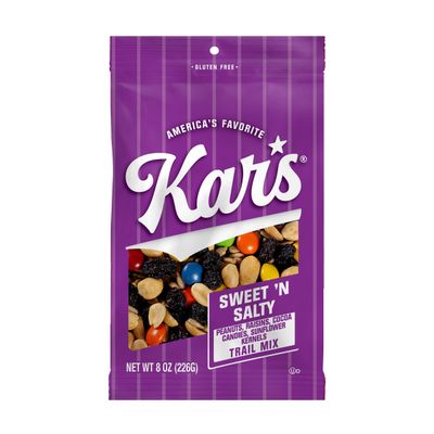 Kars Nuts Sweet N Salty Trail Mix, 8 oz Resealable Pouch (Pack of 6), Gluten-Free Trail Mix Snack