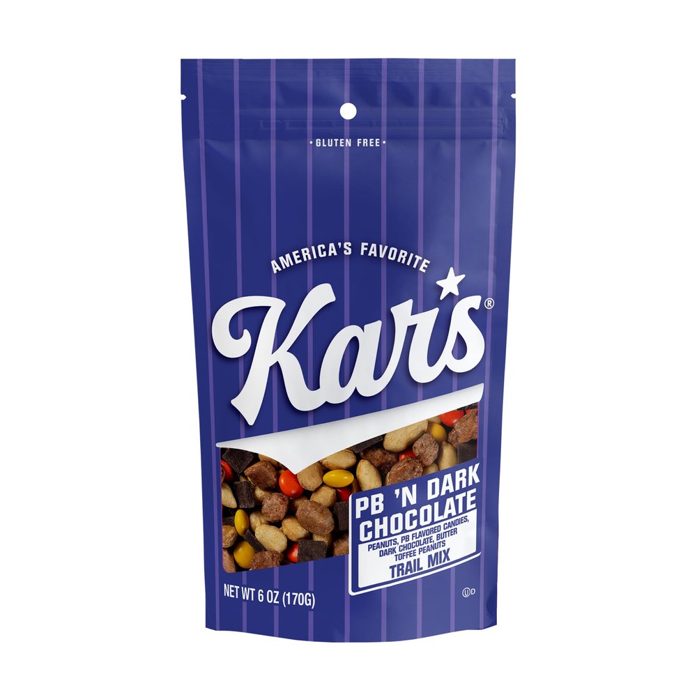 Kars Nuts Caramel Sweet N Salty Trail Mix, 6 oz Resealable Pouch (Pack of 6), Gluten-Free Trail Mix Snack