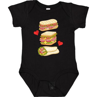 inktastic Sandwich Lover Deli Food Baby Bodysuit Newborn 0040 Black 3fa06