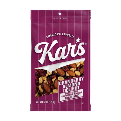 Kar's Nuts Cranberry Almond Trail Mix 6oz Bag (Pack of 12) Kars Nuts Cranberry Almond Delight Trail Mix, 6 oz Grab & Go Bags, Individual Snack Packs (Pack of 12), Gluten-Free Snack