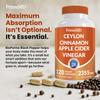 5-in-1 Ceylon Cinnamon Capsules 2355mg - Ceylon Cinnamon and Apple Cider Vinegar with Turmeric, Panax Ginseng, Cinnamon, and Bioperine, 120 ct view 4