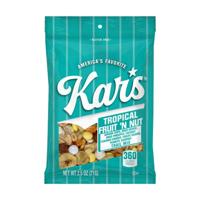Kars Nuts Tropical Fruit N Nut Trail Mix, 2.5 oz Grab & Go Bags, Individual Snack Packs (Pack of 42), Gluten-Free Trail Mix Snack