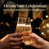 Prestee 24 Plastic Champagne Flutes - 9oz Heavy Duty Stemless Champagne Glasses for Parties - Disposable Clear Plastic Toasting Glasses, Mimosa Glass for New Years Eve Party Supplies view 2
