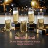 Prestee 24 Plastic Champagne Flutes - 9oz Heavy Duty Stemless Champagne Glasses for Parties - Disposable Clear Plastic Toasting Glasses, Mimosa Glass for New Years Eve Party Supplies view 4