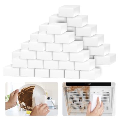 100Pack Magic Sponge Eraser | Premium Melamine Sponge Foam | Multi-Functional Household Cleaning Sponge for Kitchen, Sink, Bathrooms, Walls, Vehicles, Shoes | No Scratch Cleaning Pads