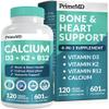 4-in-1 Calcium Supplements for Women and Men - Calcium with Vitamin D3 K2 5000 IU Supplement, 601mg per Serving - Gluten-Free, Vegan-Friendly (120 ct) view 1