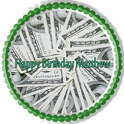 100 dollar bills - Edible Cake Topper - 10" round
